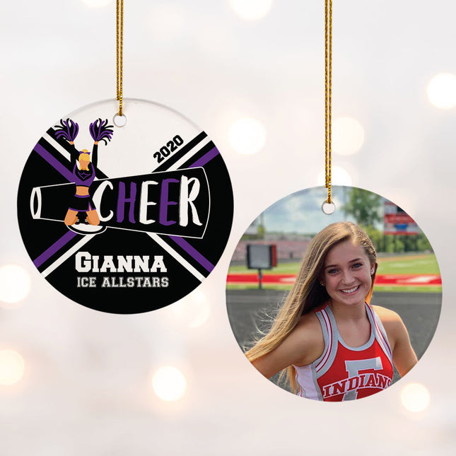 holiday personalized cheer photo christmas ornament – Christmas ornament, holiday tree decoration or gift