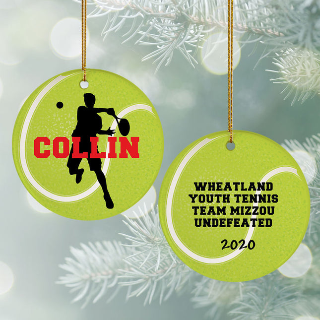 decorative personalized tennis christmas ornament – Christmas ornament, holiday tree decoration or gift