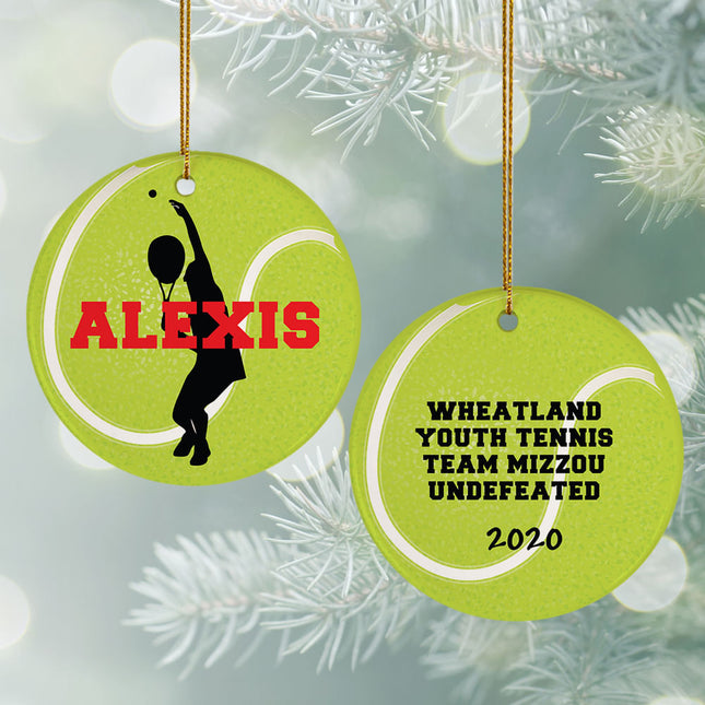 custom personalized tennis christmas ornament – Christmas ornament, holiday tree decoration or gift