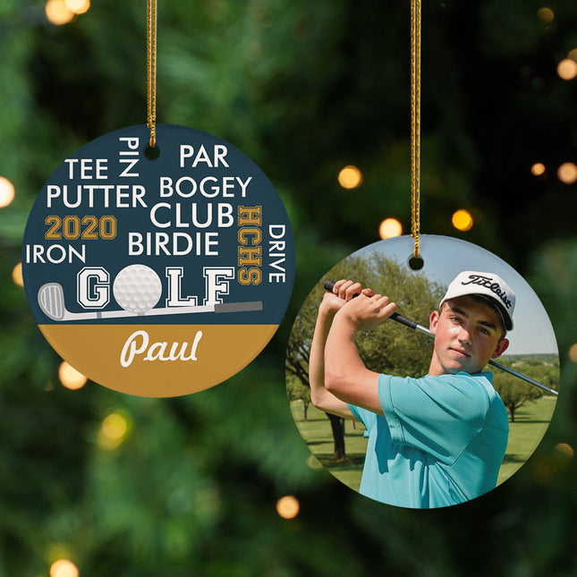 decorative personalized golf world cloud christmas ornament – Christmas ornament, holiday tree decoration or gift