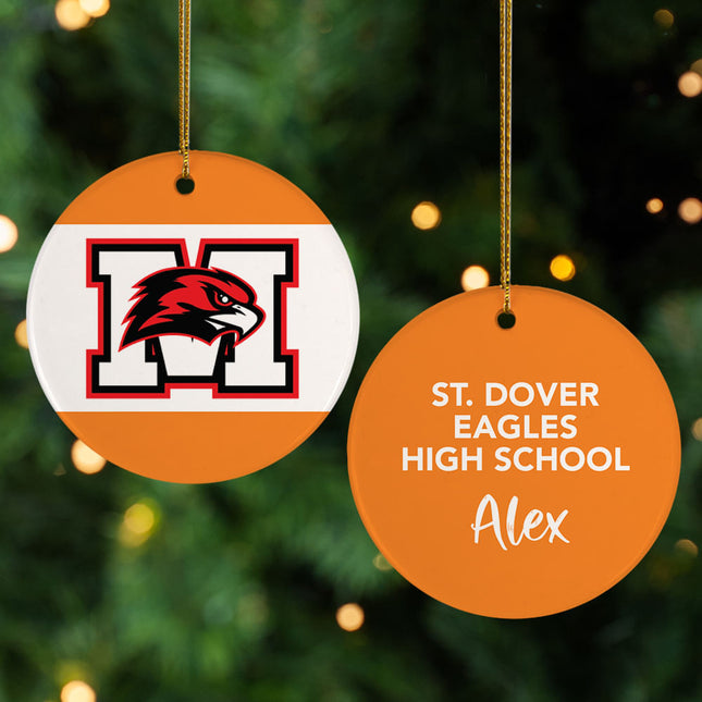 engraved personalized school spirit logo christmas ornament – Christmas ornament, holiday tree decoration or gift