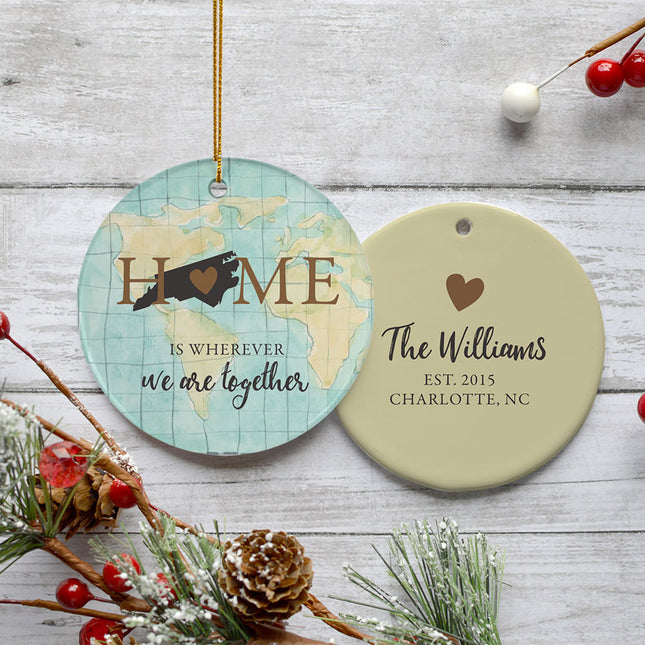 engraved personalized north carolina home christmas ornament – Christmas ornament, holiday tree decoration or gift