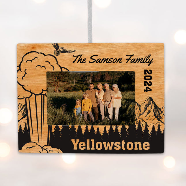 holiday personalized yellowstone national park picture frame photo ornament – Christmas ornament, holiday tree decoration or
