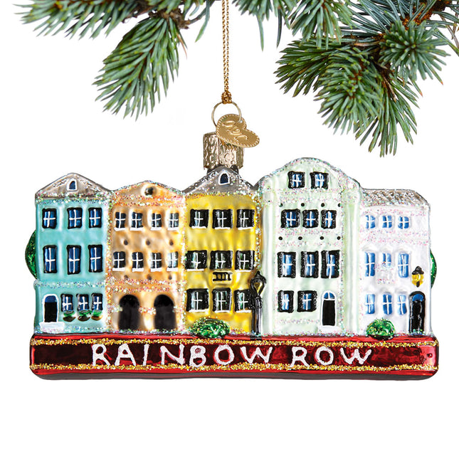 personalized rainbow row- charleston christmas ornament – Christmas ornament, holiday tree decoration or gift