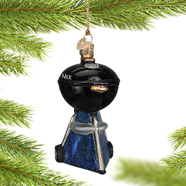engraved personalized classic barbecue grill christmas ornament – Christmas ornament, holiday tree decoration or gift