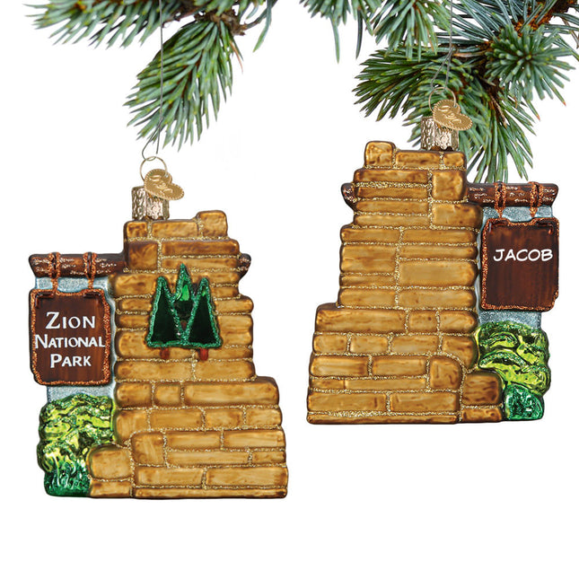 decorative personalized zion national park christmas ornament – Christmas ornament, holiday tree decoration or gift