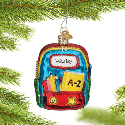 decorative personalized child's backpack christmas ornament – Christmas ornament, holiday tree decoration or gift