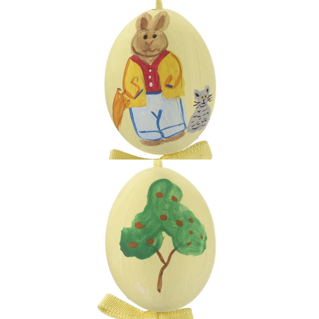 decorative boy bunny easter egg - yellow christmas ornament – Christmas ornament, holiday tree decoration or gift