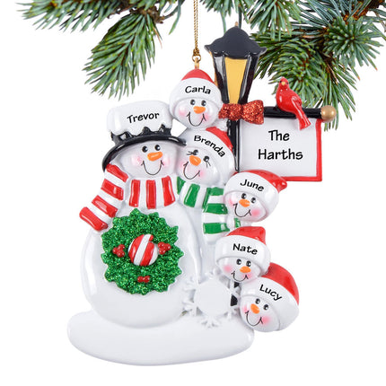 Personalized Lamppost Family Of 2, 3, 4, 5, 6 Ornament