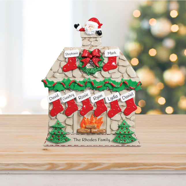engraved personalized cabin fireplace christmas ornament – Christmas ornament, holiday tree decoration or gift