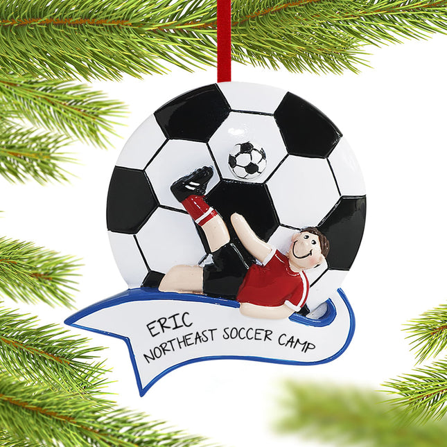holiday personalized soccer male christmas ornament – Christmas ornament, holiday tree decoration or gift