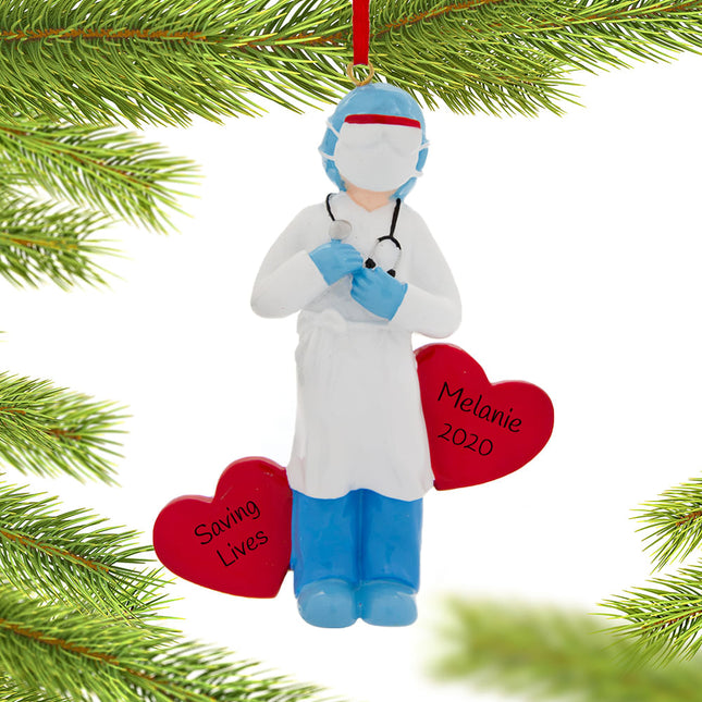 Nurse With Thescope Personalized Christmas Ornament