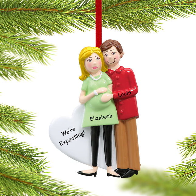 personalized personalized pregnancy couple christmas ornament – Christmas ornament, holiday tree decoration or gift