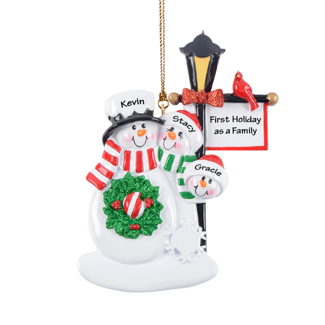 Personalized Lamppost Family Of 2, 3, 4, 5, 6 Ornament