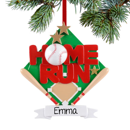 holiday personalized home run baseball diamond christmas ornament – Christmas ornament, holiday tree decoration or gift