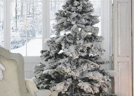 Prelit Heavy Snow Flocked Christmas Tree with Warm White Lights