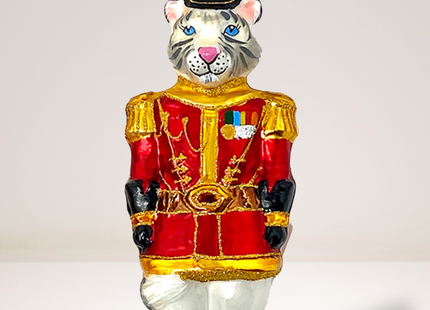 KRG White Tiger Body Polish Glass Ornament