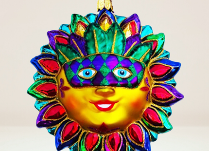 Mardi Gras Sun Glass Ornament (MR)