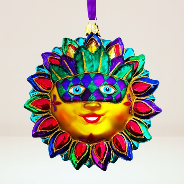 Mardi Gras Sun Glass Ornament (MR)