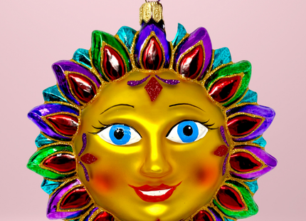 Sedona Red Sun Glass Ornament (R)