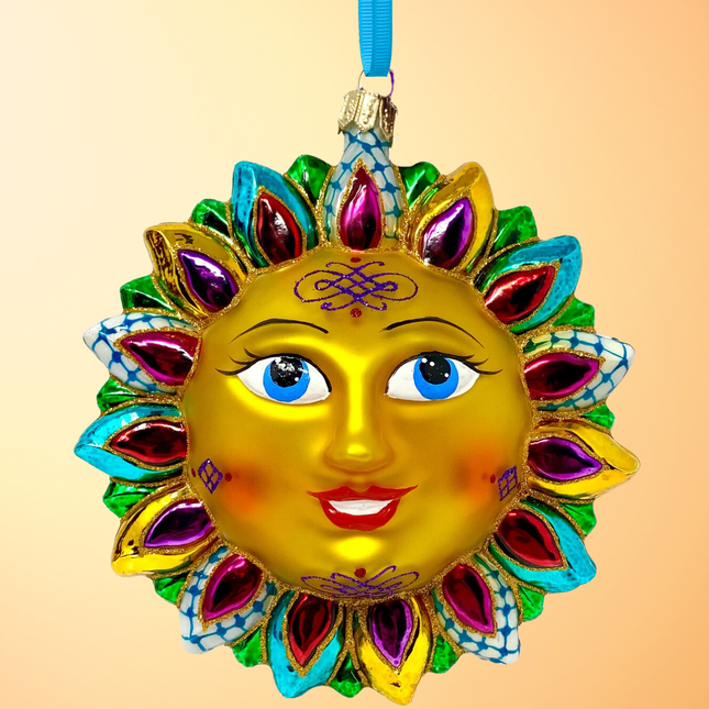 Aztec Sun Glass Ornament (RPG)