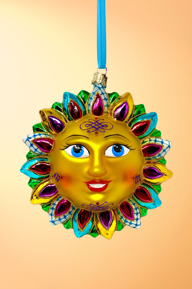 Aztec Sun Glass Ornament (RPG)