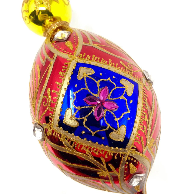 Colonial Red Holiday Polish Glass Christmas Ornament designed by Kenzies of London and by Personalized Ornamentshop