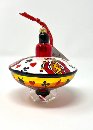 Playing Cards Spinning Top Polish Glass Christmas Ornamentby Kenzies London | OrnamentShop