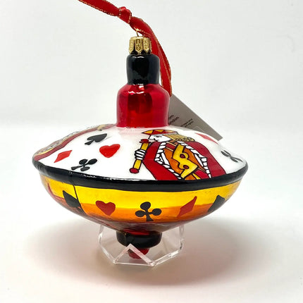 Spinning Top Hand-Painted Glass Ornament