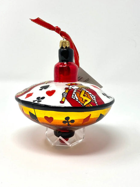 Playing Cards Spinning Top Polish Glass Christmas Ornamentby Kenzies London | OrnamentShop