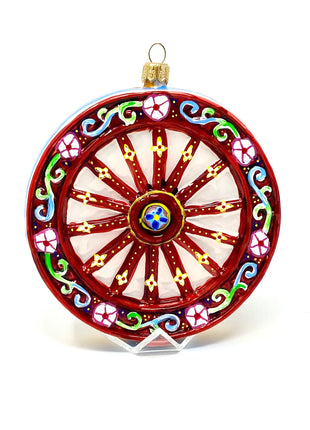 Sicilian Carretto Y Holiday Polish Glass Christmas Ornament designed by Kenzies of London and by Personalized Ornamentshop