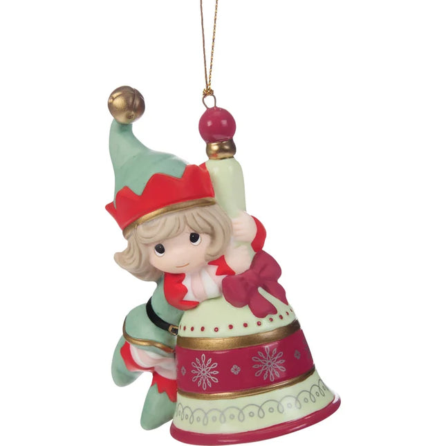 Precious Moments Christmas Elf Bell Ornament