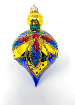 Crystal Azure Holiday Polish Glass Christmas Ornament designed by Kenzies of London and by Personalized Ornamentshop