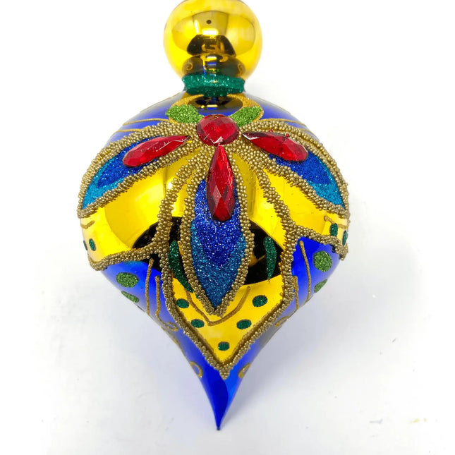 Crystal Azure Holiday Polish Glass Christmas Ornament designed by Kenzies of London and by Personalized Ornamentshop