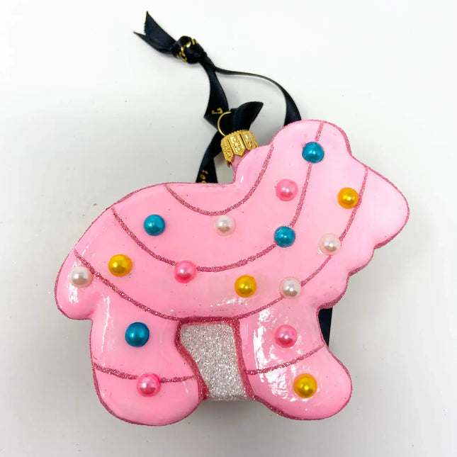 Frosted Cookie Lion (Gold) Polish Glass Christmas Ornament designed by Kenzies of London and by Personalized Ornamentshop