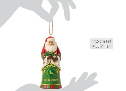 Santa Holding John Deere Tractor Custom Ornament