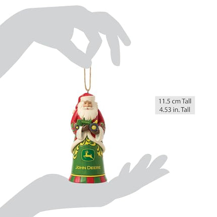 Santa Holding John Deere Tractor Custom Ornament