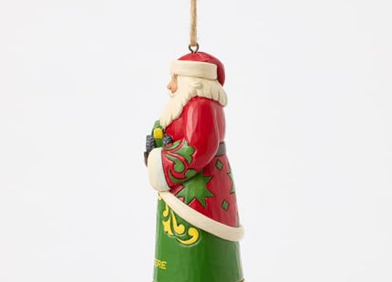 Santa Holding John Deere Tractor Custom Ornament