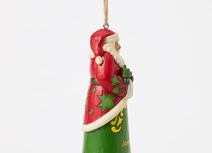 Santa Holding John Deere Tractor Custom Ornament