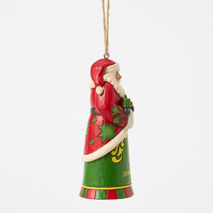 Santa Holding John Deere Tractor Custom Ornament