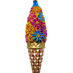 Pink Floral Ice Cream Cone