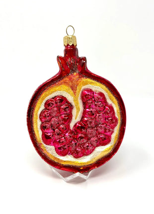 Pomegranate Fruit Holiday Polish Glass Christmas Ornament designed by Kenzies of London and by Personalized Ornamentshop