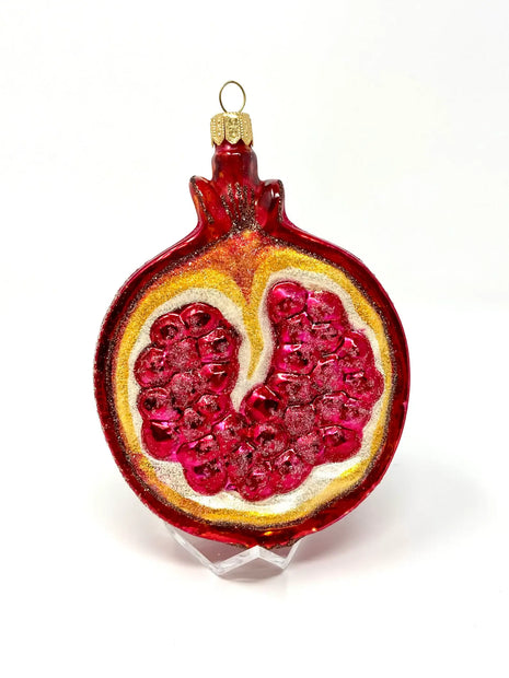 Pomegranate Fruit Holiday Polish Glass Christmas Ornament designed by Kenzies of London and by Personalized Ornamentshop