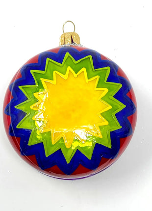 Retro Yo-Yo (Star) Holiday Polish Glass Christmas Ornament designed by Kenzies of London and by Personalized Ornamentshop