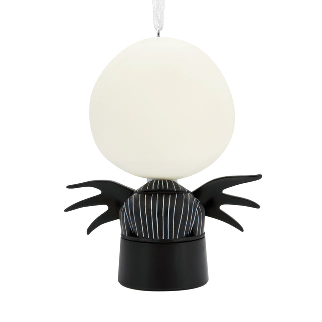 Jack Skellington light-up Christmas ornament from Disney Tim Burton's The Nightmare Before Christmas with black pinstripe suit, bat bow tie and wings