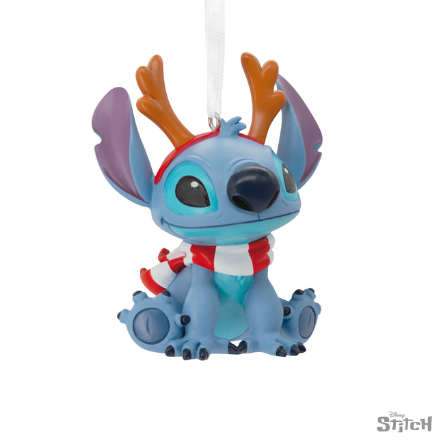 Stitch with Reindeer Antlers Christmas Ornament
