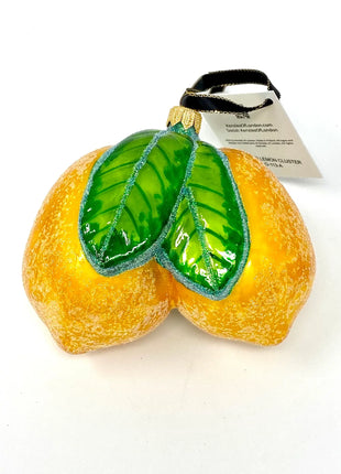 Amalfi Lemon Cluster Holiday Polish Glass Christmas Ornament designed by Kenzies of London and by Personalized Ornamentshop