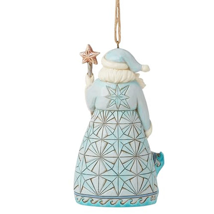 Jim Shore Heartwood Creek Coastal Santa Holding a Starfish Cane Ornament