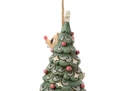 Woodland Rudolph with tree Custom Ornament