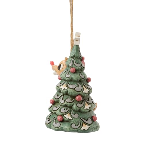 Woodland Rudolph with tree Custom Ornament